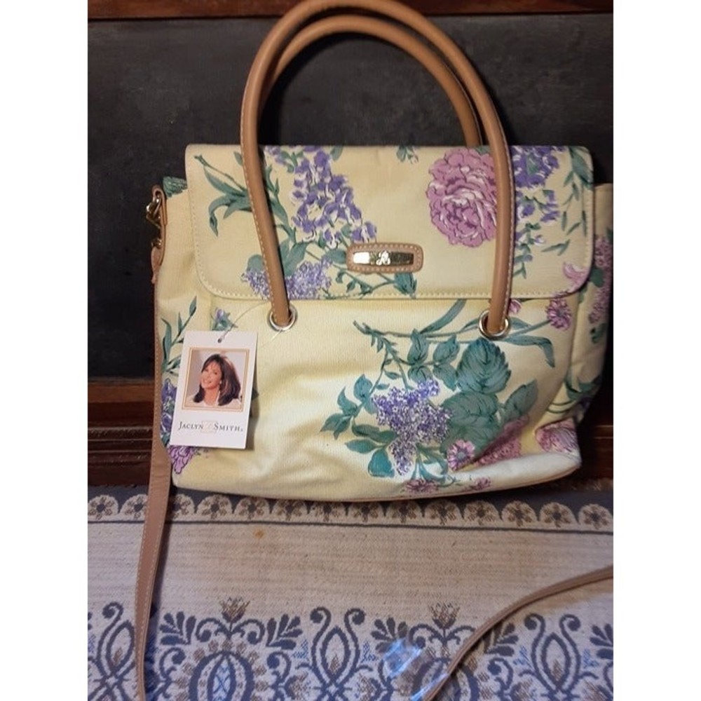 Jaclyn Smith Spring Fresh Yellow & Lilac Shoulder Bag NWT Vintage Stock